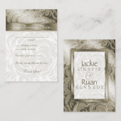 Elegante Huwelijksreactie Kaarten Floral Leaf Gold (Voorkant / Achterkant)