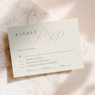 Elegante Huwelijksreactiekaart in Editoriale Stijl RSVP Kaartje