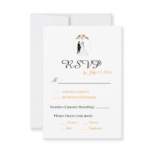 Elegante Huwelijksreactiekaart met Script