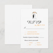 Elegante Huwelijksreactiekaart met Script RSVP Kaartje (Voorkant / Achterkant)