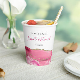 Elegante huwelijksreceptie Tafel Decor Roze & Goud Papieren Bekers