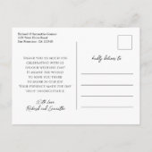 Elegante Huwelijksscript Bedankt Foto Briefkaart (Achterkant)