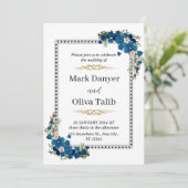 Elegante huwelijksuitnodiging | Aangepast ontwerp Kaart (Staand voorkant)