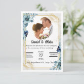 Elegante  huwelijksuitnodiging | bewerkbaar kaart (Staand voorkant)