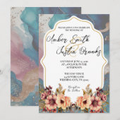 Elegante huwelijksuitnodiging - bewerkbare Sjabloo Kaart (Voorkant / Achterkant)