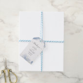 Elegante huwelijksuitnodiging blauw en goud minima cadeaulabel (Met Touw)