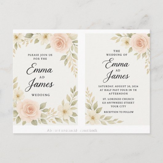 Elegante huwelijksuitnodiging – Classic & Timeless Briefkaart (Voorkant)