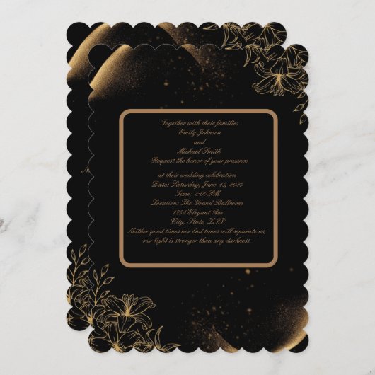 Elegante huwelijksuitnodiging - Classic & Timeless Kaart (Voorkant / Achterkant)