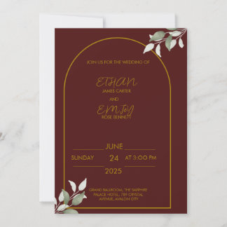 Elegante huwelijksuitnodiging – Classic & Timeless Kaart