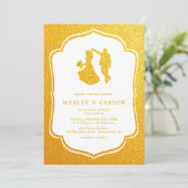 Elegante huwelijksuitnodiging - Gold Glitter Kaart (Staand voorkant)