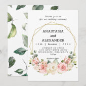 Elegante huwelijksuitnodiging. kaart (Voorkant / Achterkant)