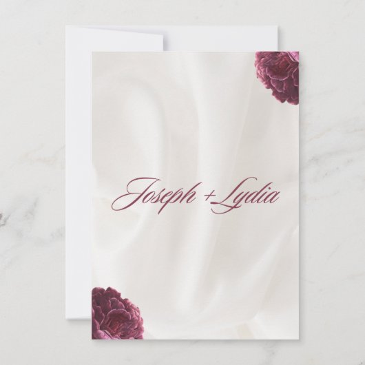 Elegante huwelijksuitnodiging – klassiek en romant kaart (Achterkant)