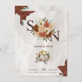 Elegante huwelijksuitnodiging – klassiek en romant kaart (Voorkant / Achterkant)