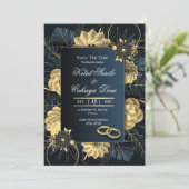 Elegante huwelijksuitnodiging - klassieke trouwsti kaart (Staand voorkant)