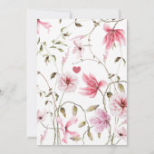 Elegante huwelijksuitnodiging met romantische bloe kaart (Achterkant)