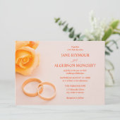 Elegante huwelijksuitnodiging met roos kaart (Staand voorkant)