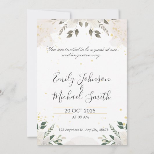 Elegante huwelijksuitnodiging - Modern ontwerp Kaart (Voorkant)