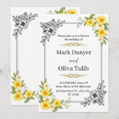 Elegante huwelijksuitnodiging - Modern & Romantisc Kaart (Voorkant / Achterkant)