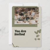 Elegante huwelijksuitnodiging | Modern rustiek gro Kaart (Voorkant)