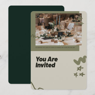 Elegante huwelijksuitnodiging | Modern rustiek gro Kaart