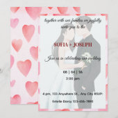 Elegante huwelijksuitnodiging, moderne bruid en br kaart (Voorkant / Achterkant)