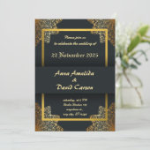 Elegante huwelijksuitnodiging | Moderne bruiloft K Kaart (Staand voorkant)