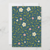 Elegante huwelijksuitnodiging | Navy blauw en goud Kaart (Achterkant)