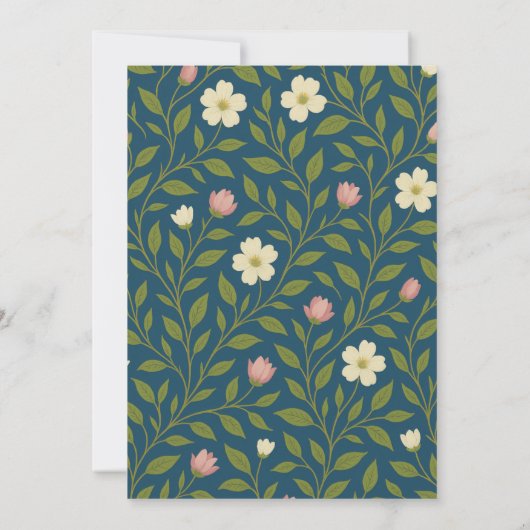 Elegante huwelijksuitnodiging | Navy blauw en goud Kaart (Achterkant)