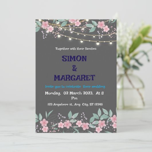 "Elegante Huwelijksuitnodiging op Maat" Kaart (Staand voorkant)