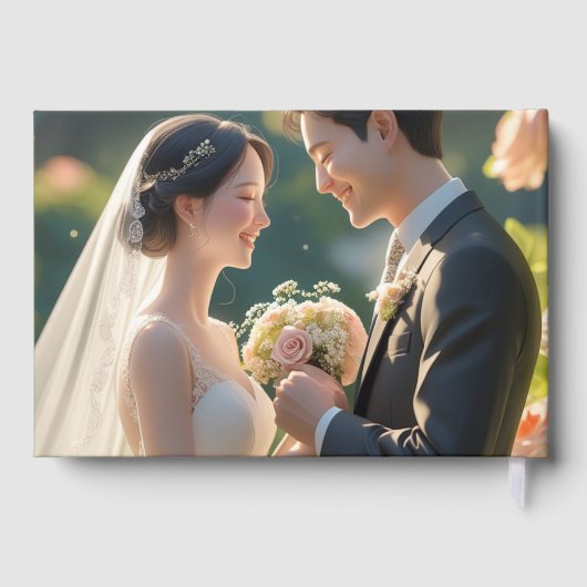 Elegante huwelijksuitnodiging - Romantische bruid Gastenboek (Achterkant)