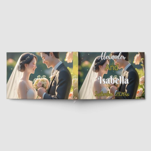 Elegante huwelijksuitnodiging - Romantische bruid Gastenboek (Volledig)