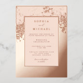 Elegante huwelijksuitnodiging Sjabloon Foto Blush (Voorkant)
