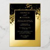 Elegante huwelijksuitnodiging Sjabloon Foto Folie (Voorkant)