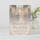 Elegante huwelijksuitnodiging |  Sjabloon Kaart (Staand voorkant)