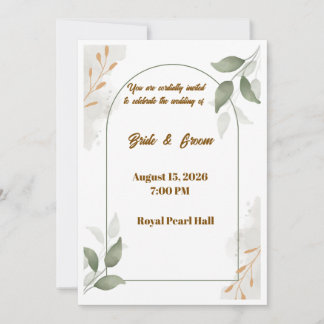 Elegante Huwelijksuitnodiging Template | M Uitnodi Kaart