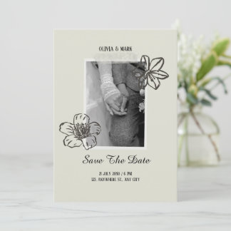 Elegante huwelijksuitnodiging vooruit aankondigen save the date