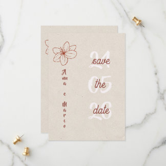 Elegante huwelijksuitnodiging vooruit aankondigen save the date