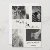 Elegante huwelijksuitnodiging - zwart en wit kaart (Voorkant)