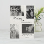 Elegante huwelijksuitnodiging - zwart en wit kaart (Staand voorkant)