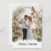 Elegante huwelijksuitnodigingen kaarten met foto (Achterkant)