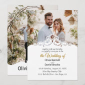 Elegante huwelijksuitnodigingen kaarten met foto (Voorkant / Achterkant)