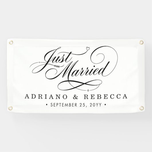 Elegante huwelijksuitstap spandoek (Horizontaal)
