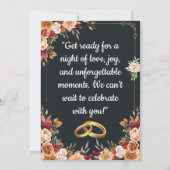 elegante huwelijksviering floral uitnodiging (Achterkant)