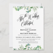 Elegante Huwelijksviering na de bruiloft Eucalyptu Kaart (Voorkant)