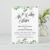 Elegante Huwelijksviering na de bruiloft Eucalyptu Kaart (Staand voorkant)