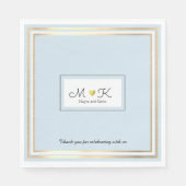 Elegante huwelijksviering receptie bord blauw servetten (Voorkant)