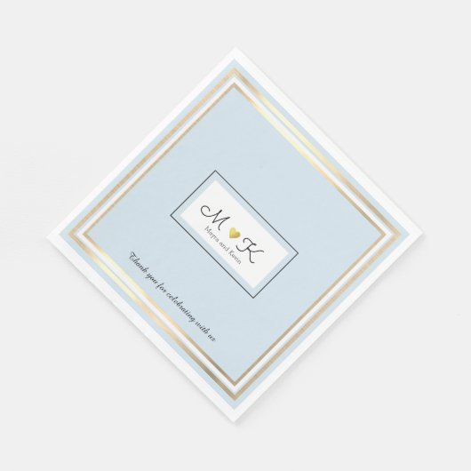 Elegante huwelijksviering receptie bord blauw servetten (Hoek)