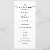 Elegante Huwelijksvoltrekking in Zwart en Wit Scri Programmakaart (Voorkant)