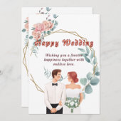Elegante huwelijkswensen Kaart (Voorkant / Achterkant)