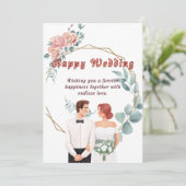 Elegante huwelijkswensen Kaart (Staand voorkant)